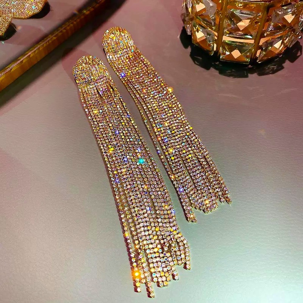 Gold luxury glam earrings